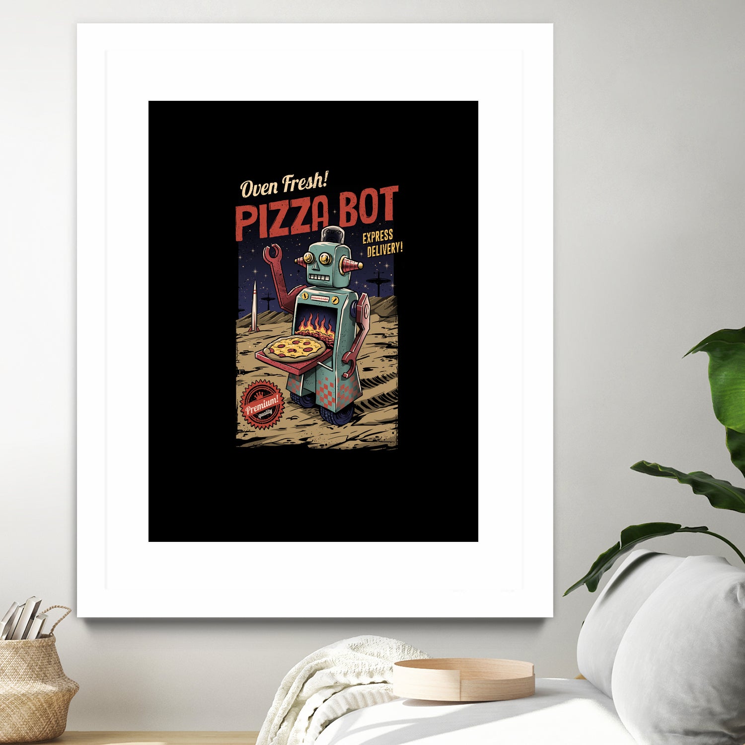 Pizza Bot by Vincent Trinidad on GIANT ART - black digital painting