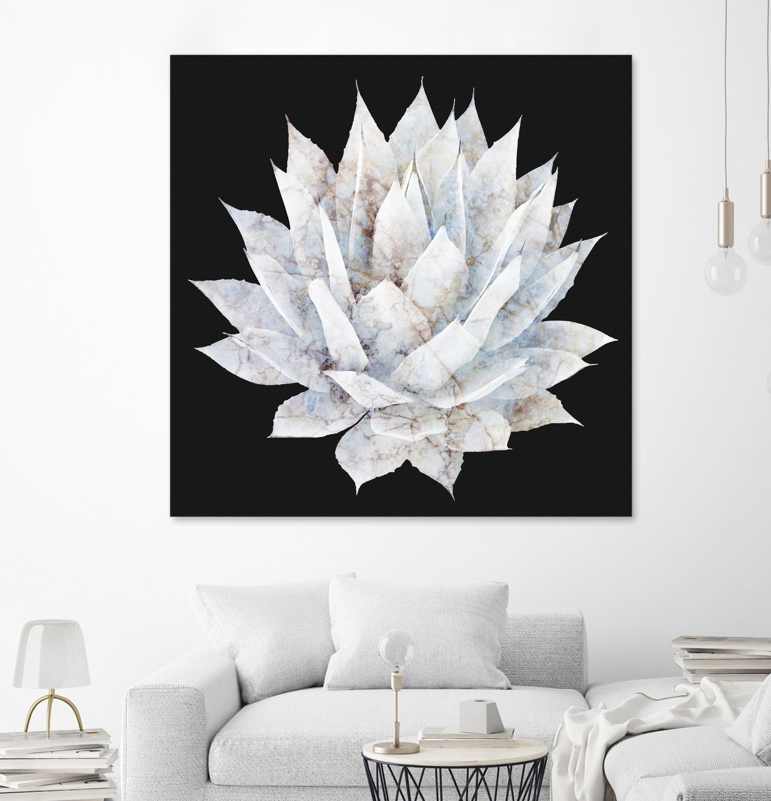 White Marble Agave Plant by amini 54 on GIANT ART - white digital painting