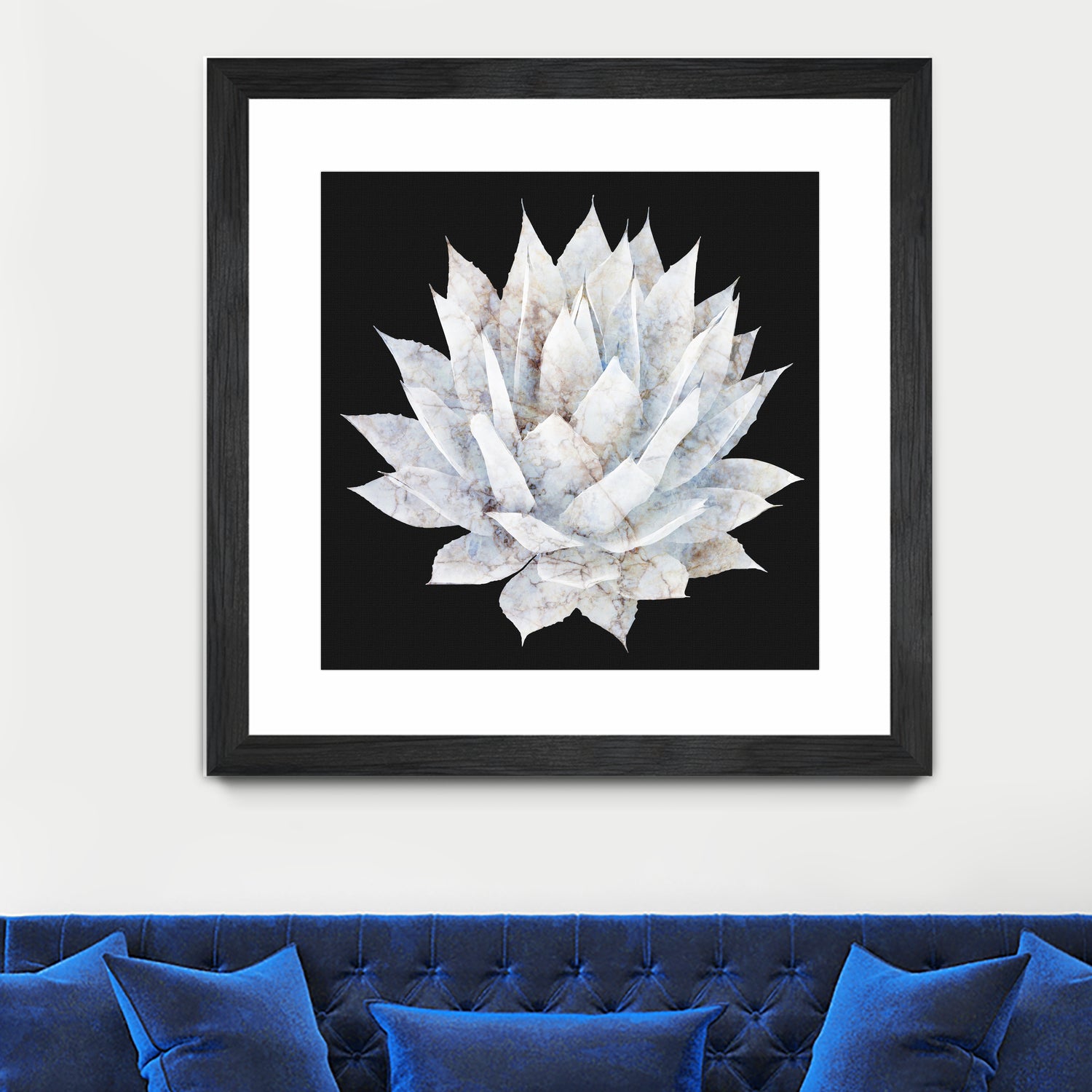 White Marble Agave Plant by amini 54 on GIANT ART - white digital painting