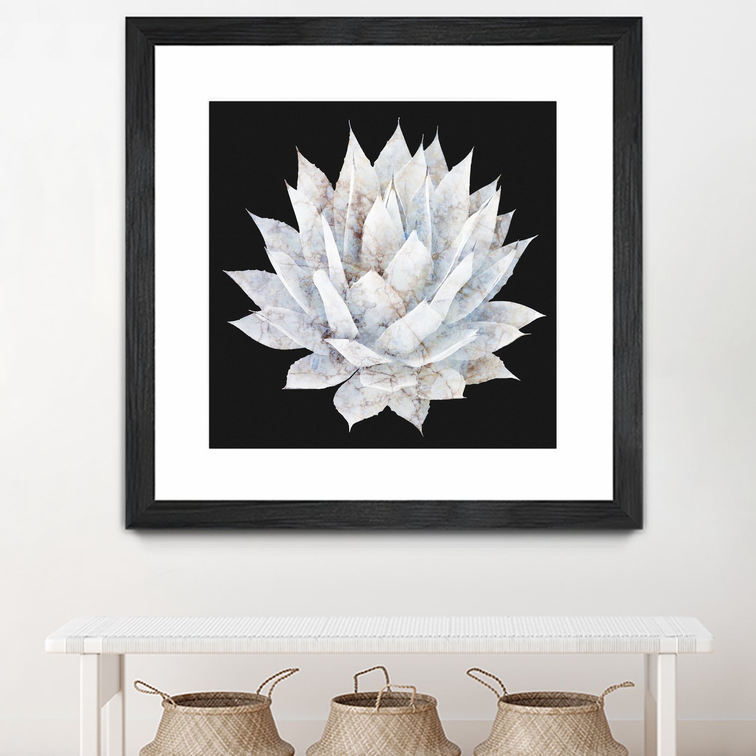 White Marble Agave Plant by amini 54 on GIANT ART - white digital painting