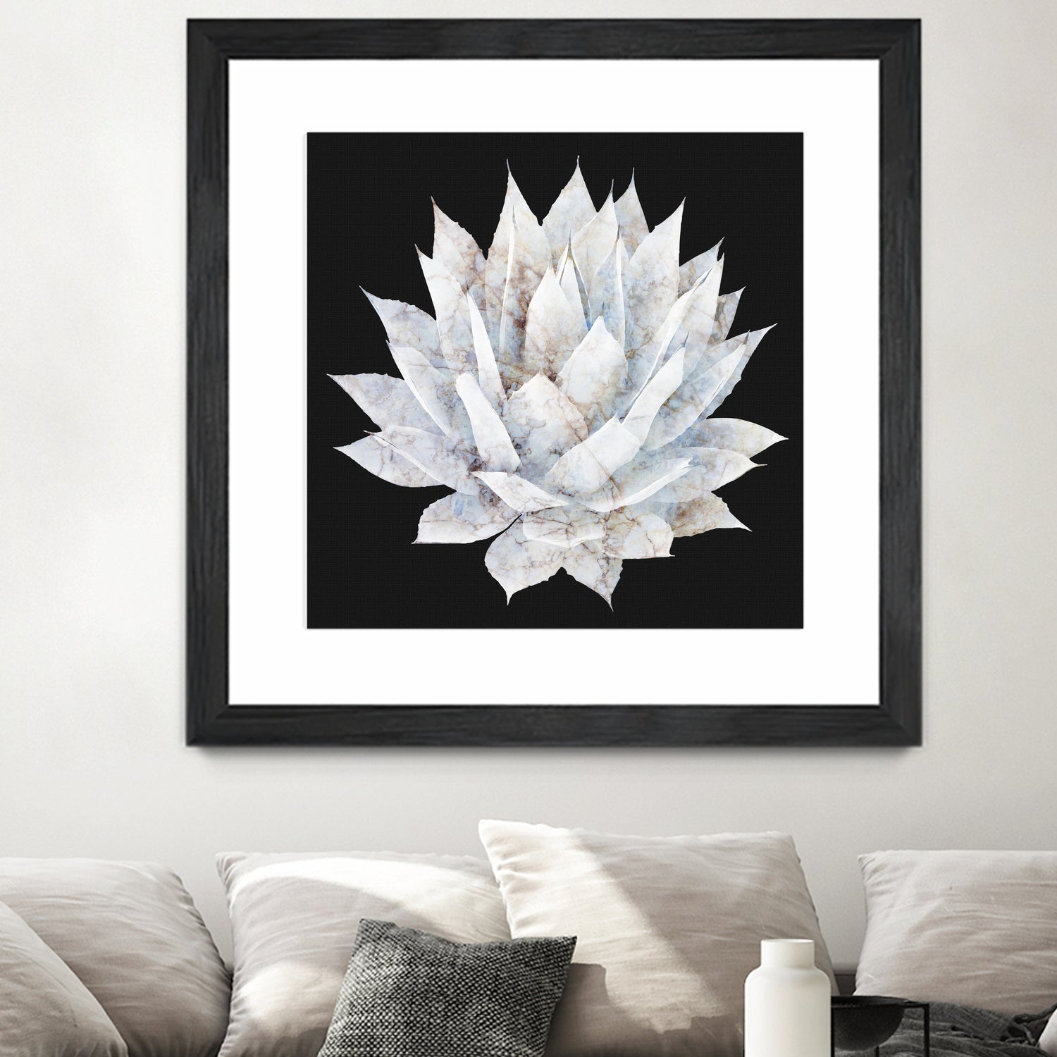 White Marble Agave Plant by amini 54 on GIANT ART - white digital painting