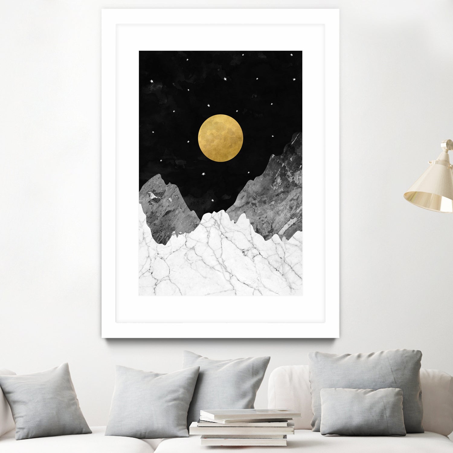 Moon and Stars by Christina Shek on GIANT ART - black digital drawing