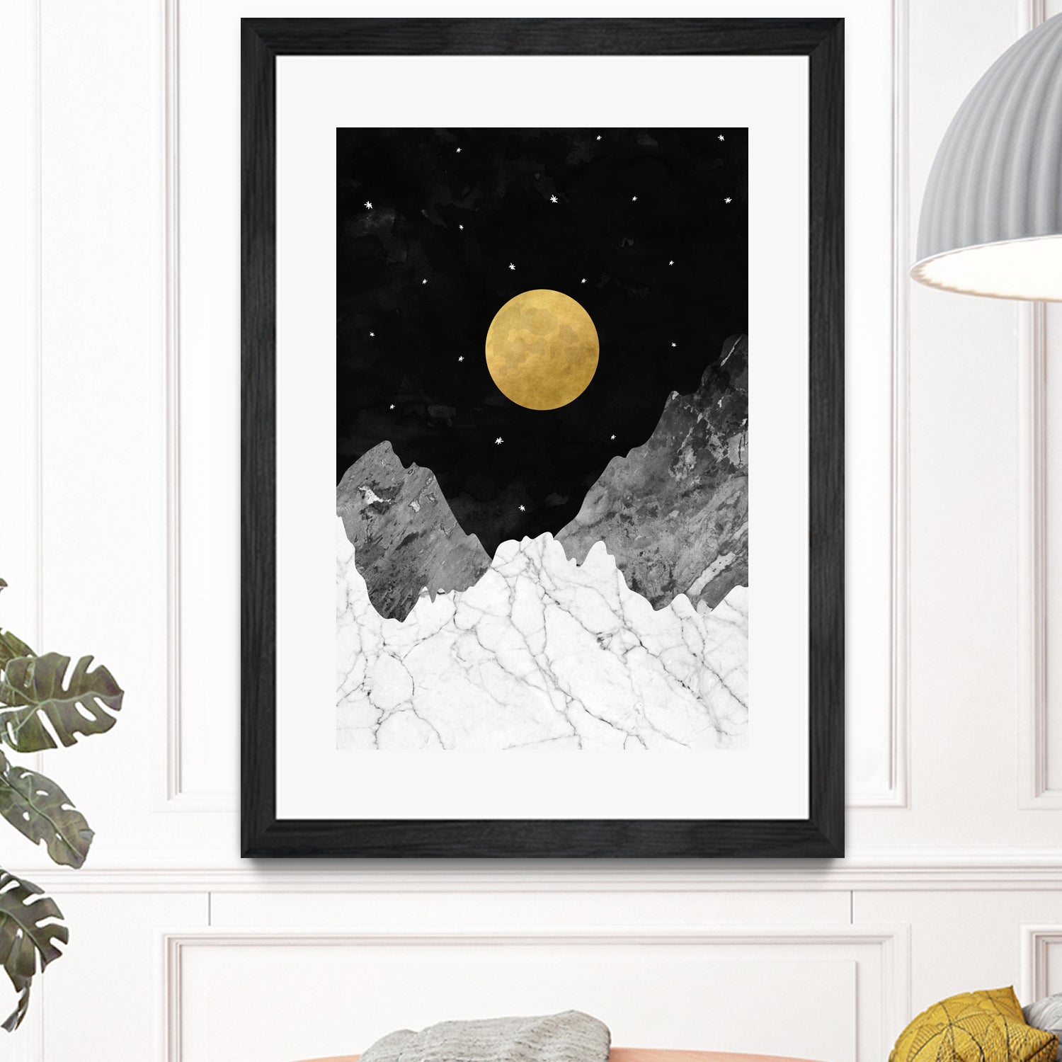 Moon and Stars by Christina Shek on GIANT ART - black digital drawing