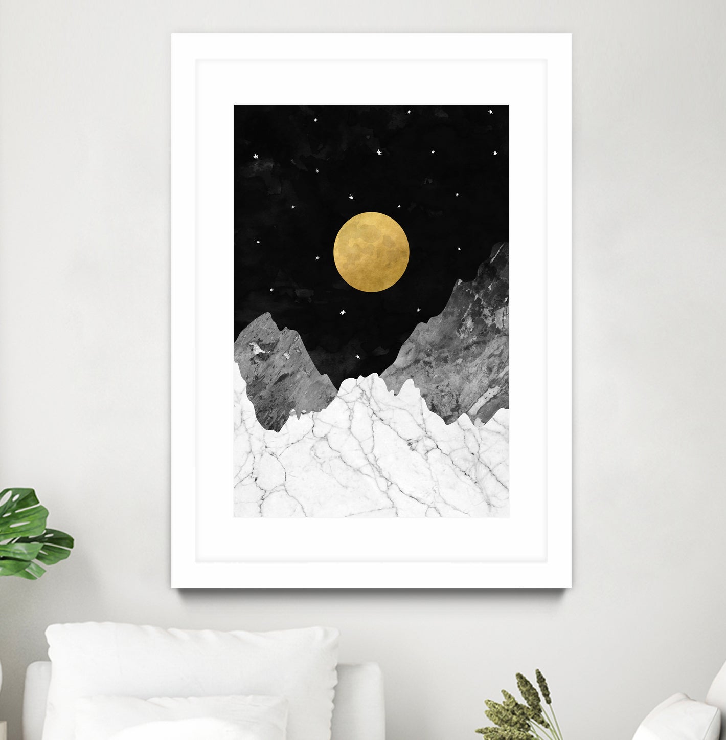 Moon and Stars by Christina Shek on GIANT ART - black digital drawing