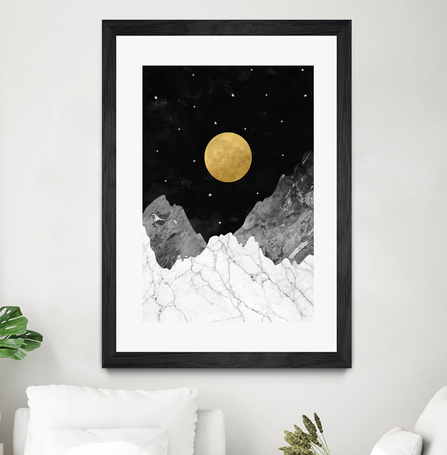 Moon and Stars by Christina Shek on GIANT ART - black digital drawing