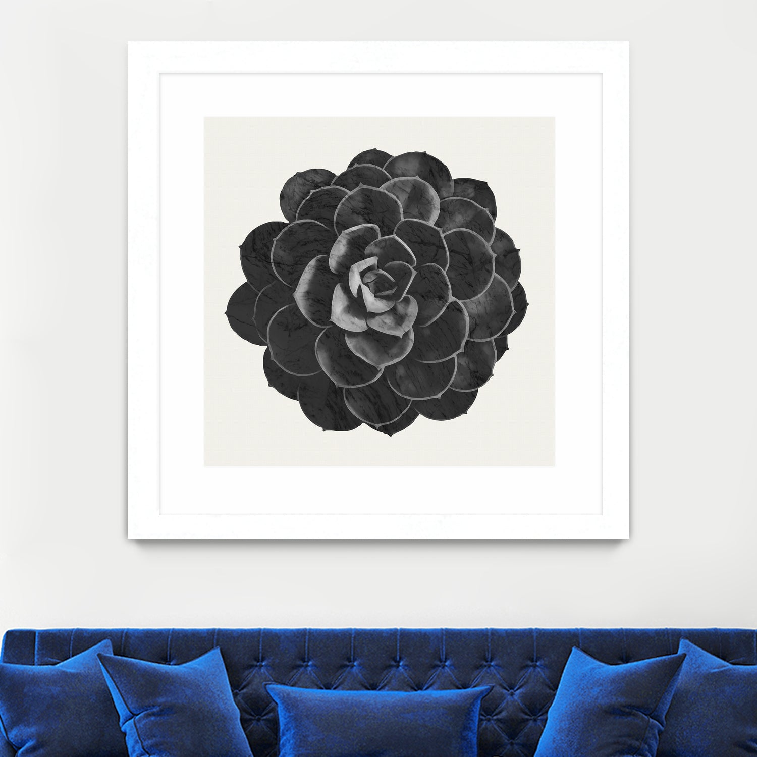 Black Marble Succulent Plant by amini 54 on GIANT ART - black digital painting