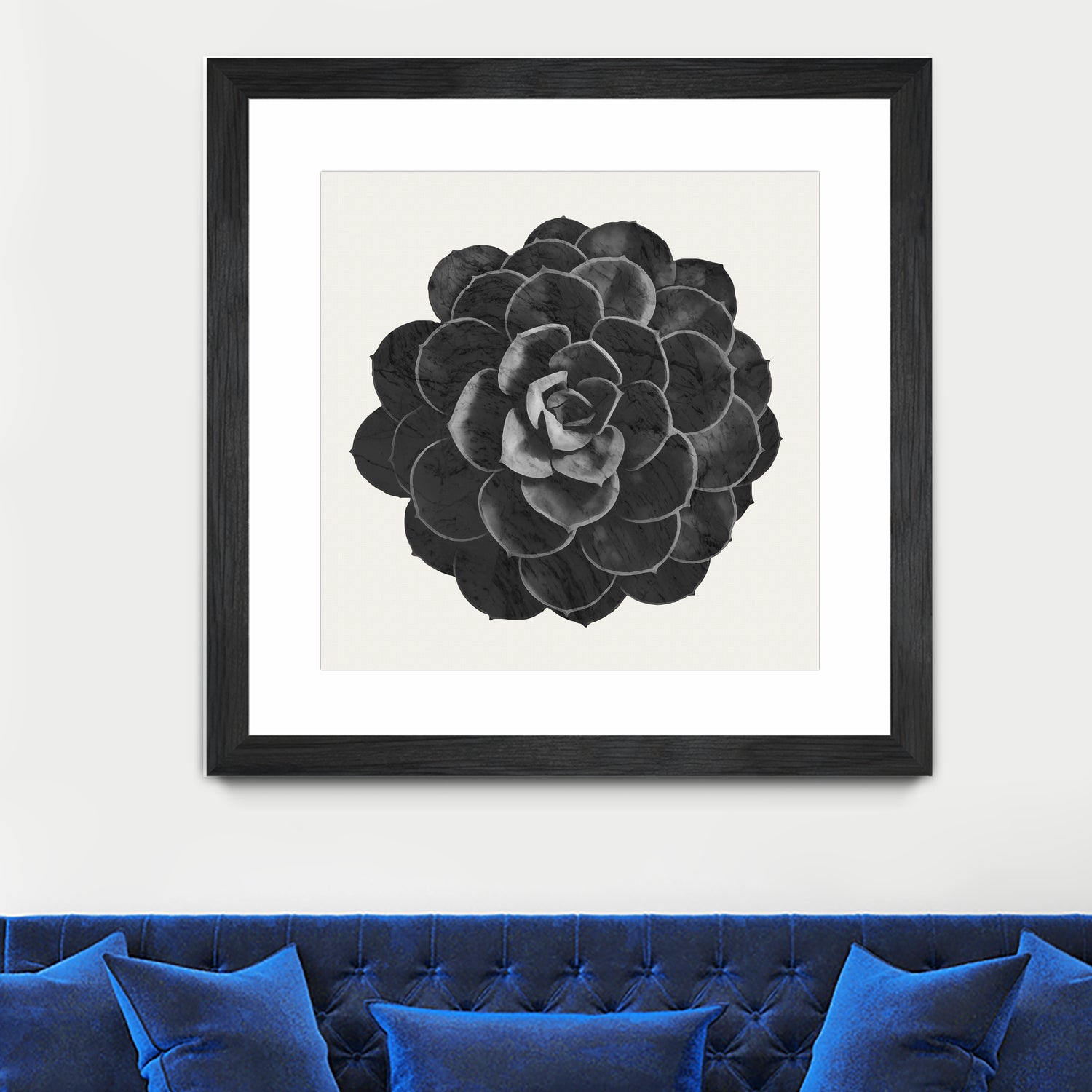 Black Marble Succulent Plant by amini 54 on GIANT ART - black digital painting