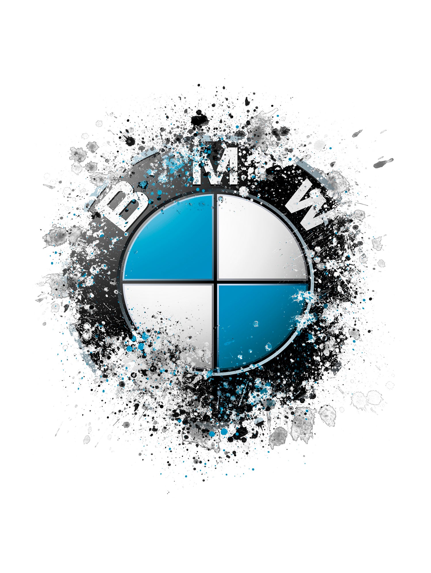 BMW Logo splatter painting by Jurijs Permanickis on GIANT ART - white digital painting