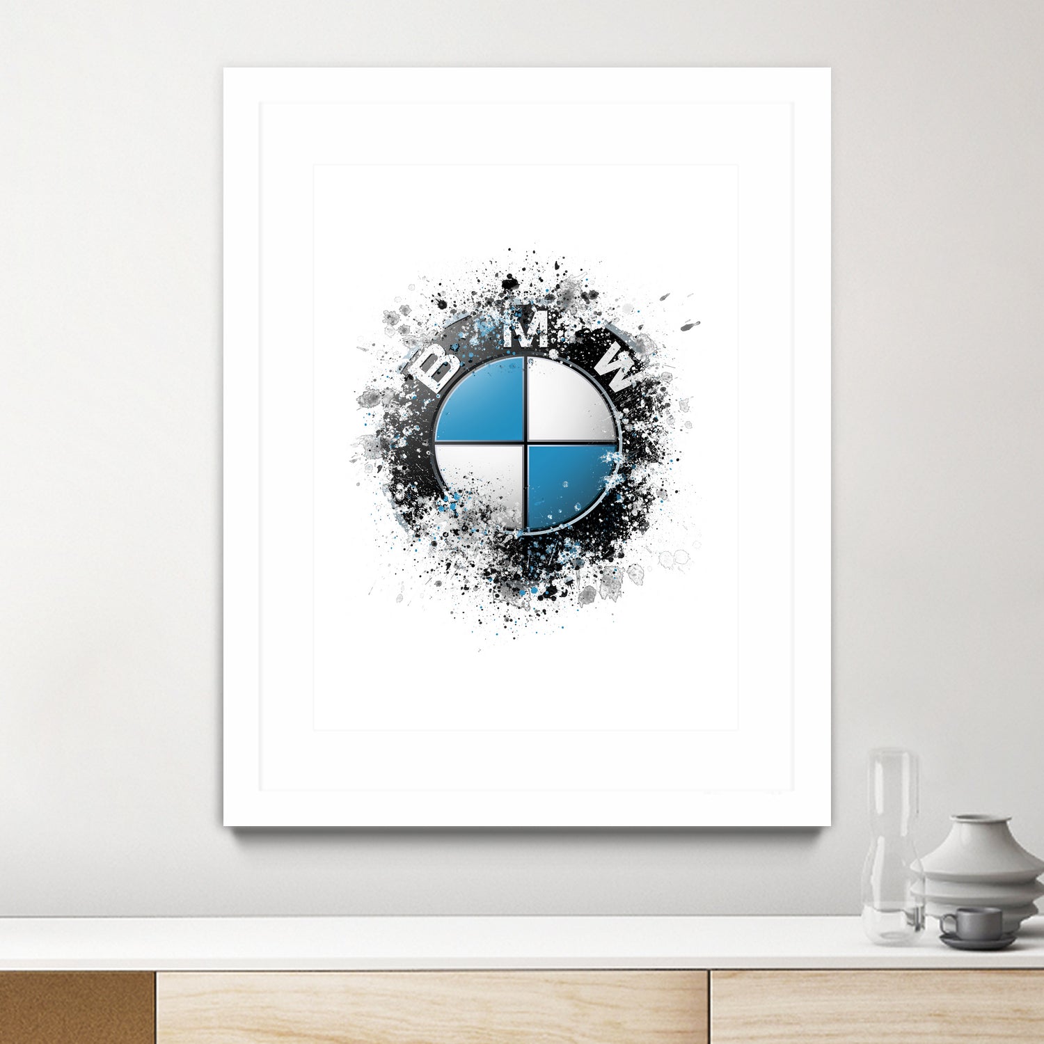 BMW Logo splatter painting by Jurijs Permanickis on GIANT ART - white digital painting