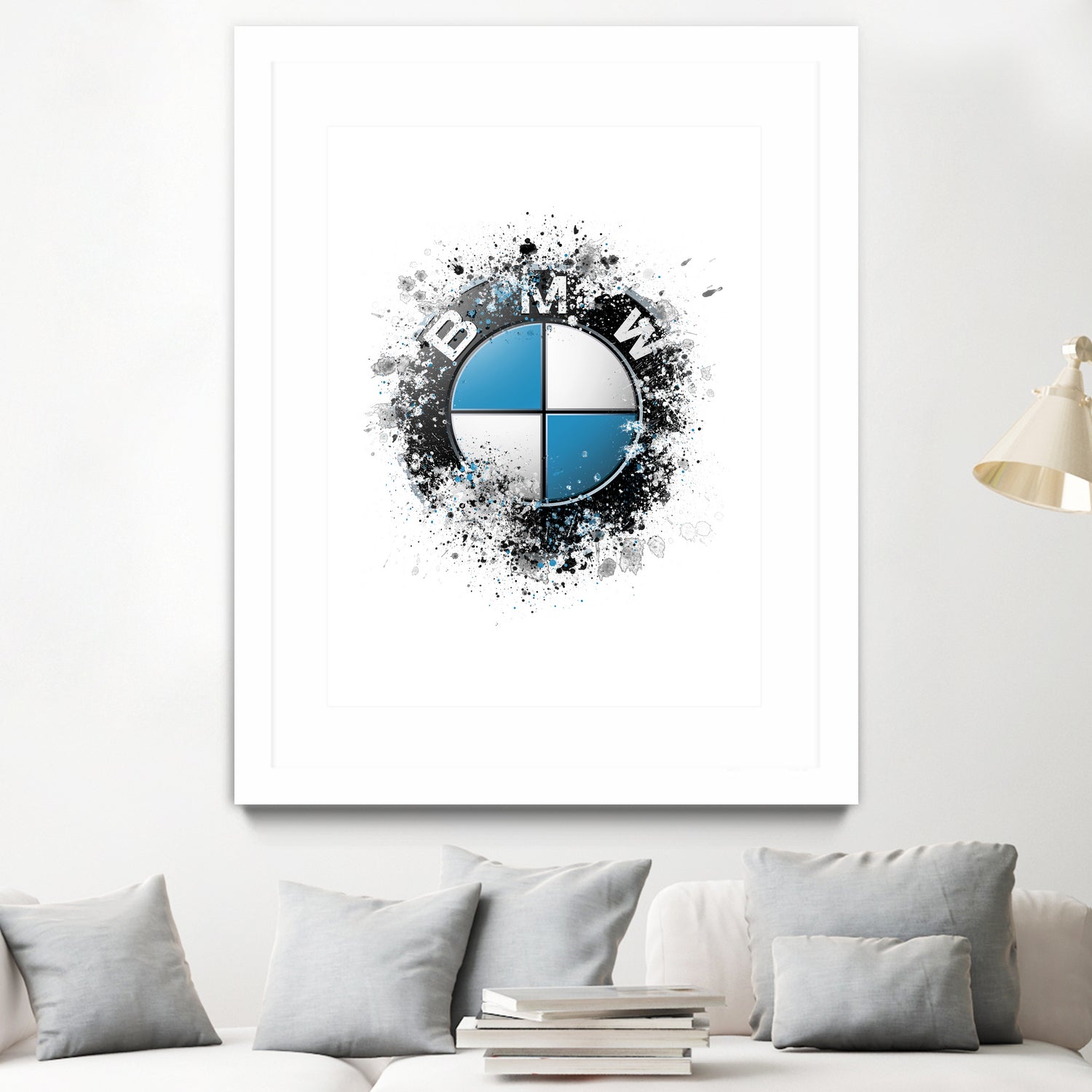 BMW Logo splatter painting by Jurijs Permanickis on GIANT ART - white digital painting