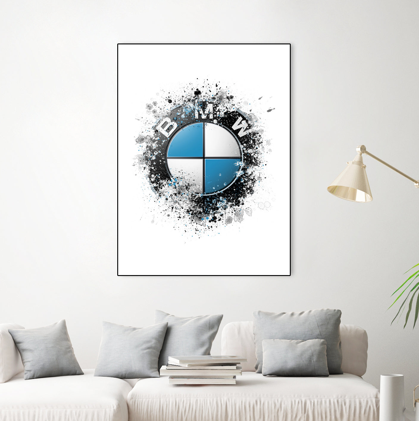 BMW Logo splatter painting by Jurijs Permanickis on GIANT ART - white digital painting