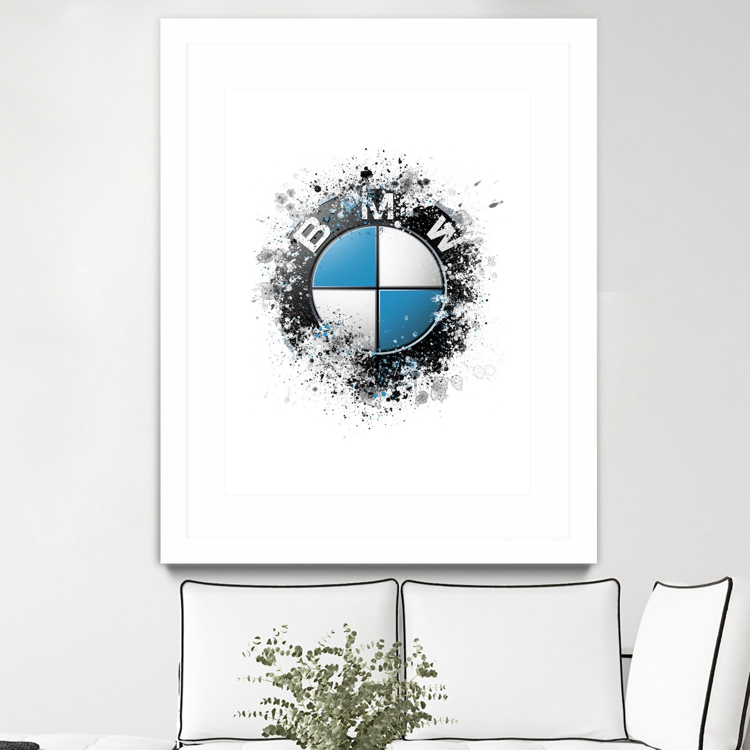 BMW Logo splatter painting by Jurijs Permanickis on GIANT ART - white digital painting