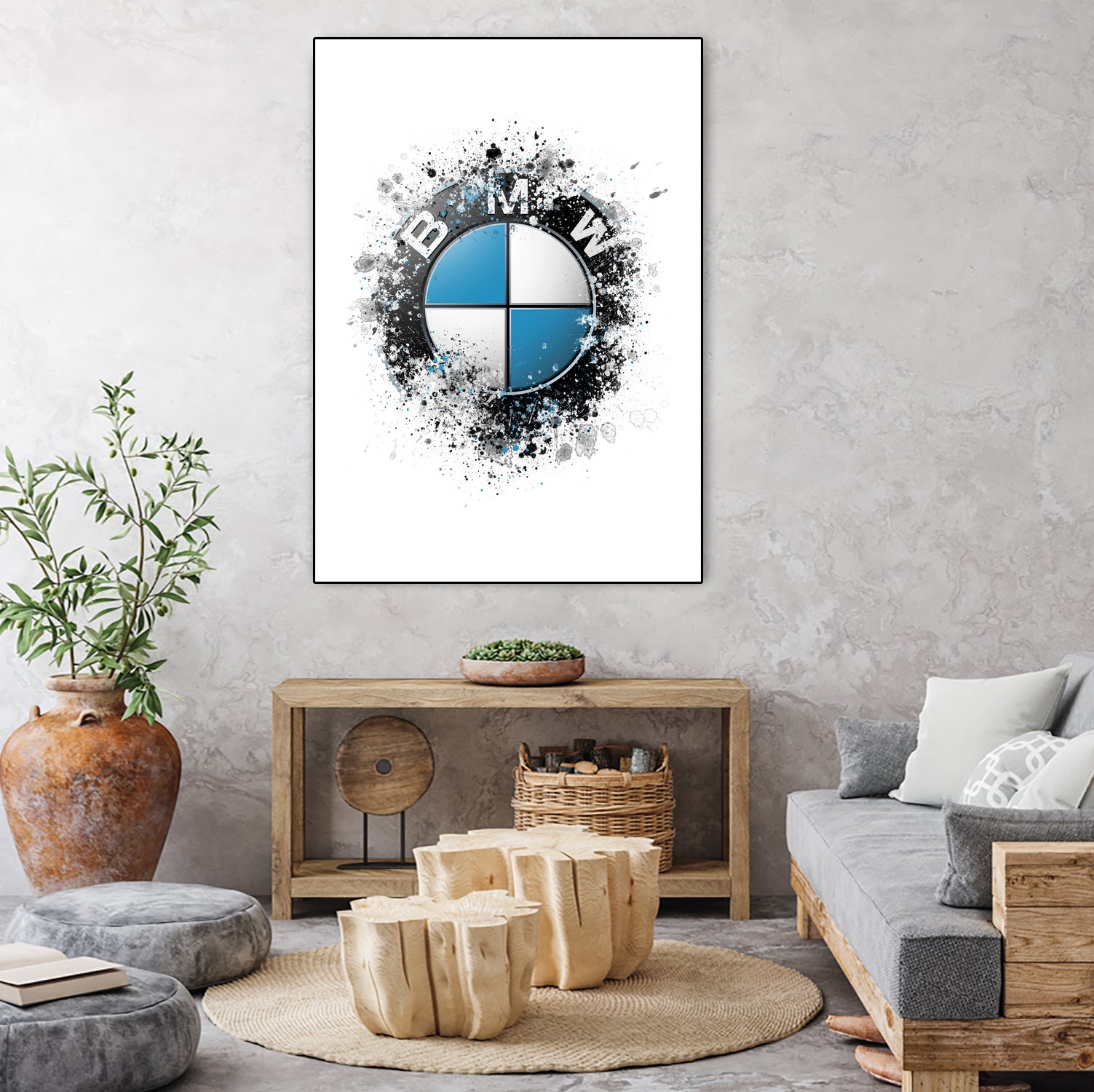 BMW Logo splatter painting by Jurijs Permanickis on GIANT ART - white digital painting