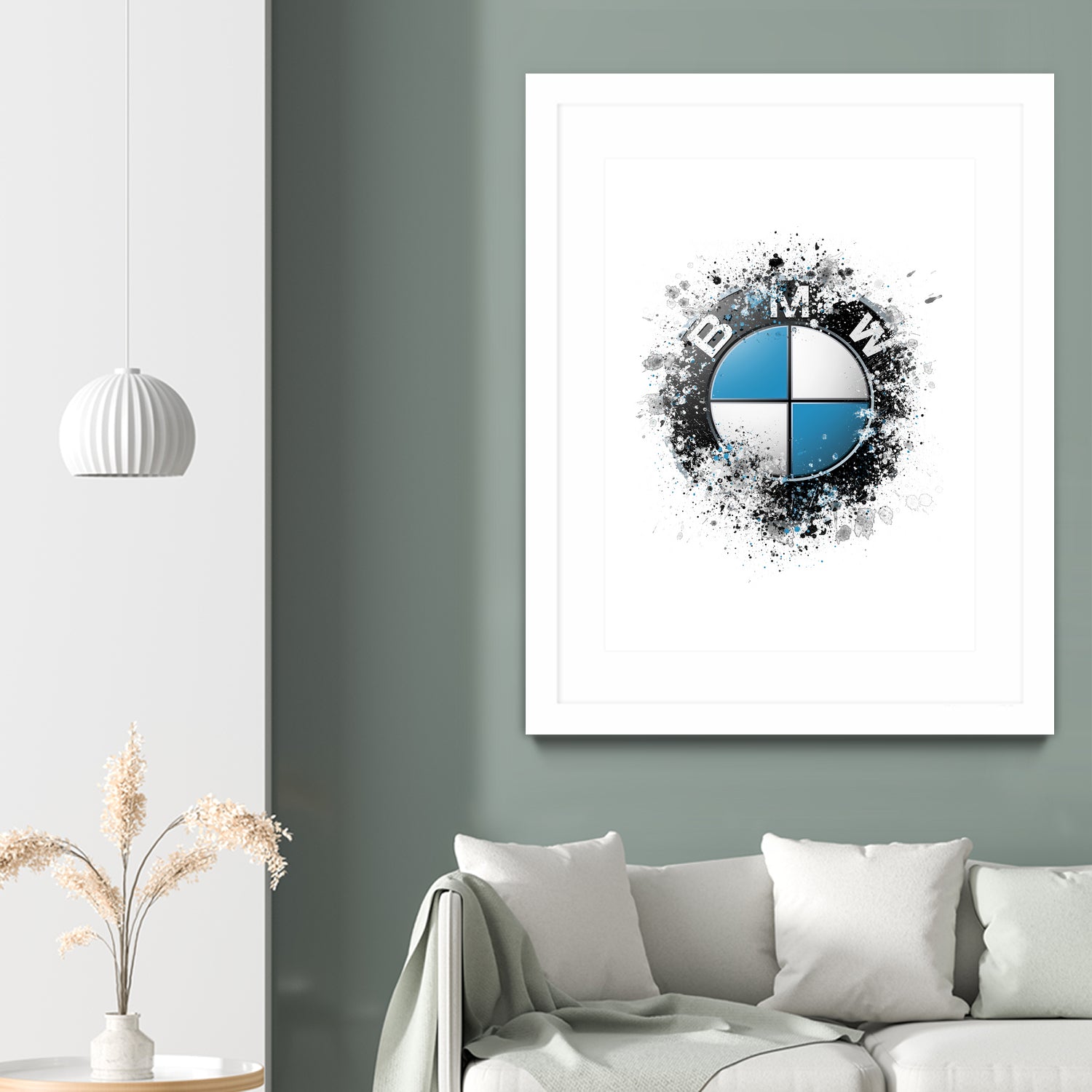 BMW Logo splatter painting by Jurijs Permanickis on GIANT ART - white digital painting