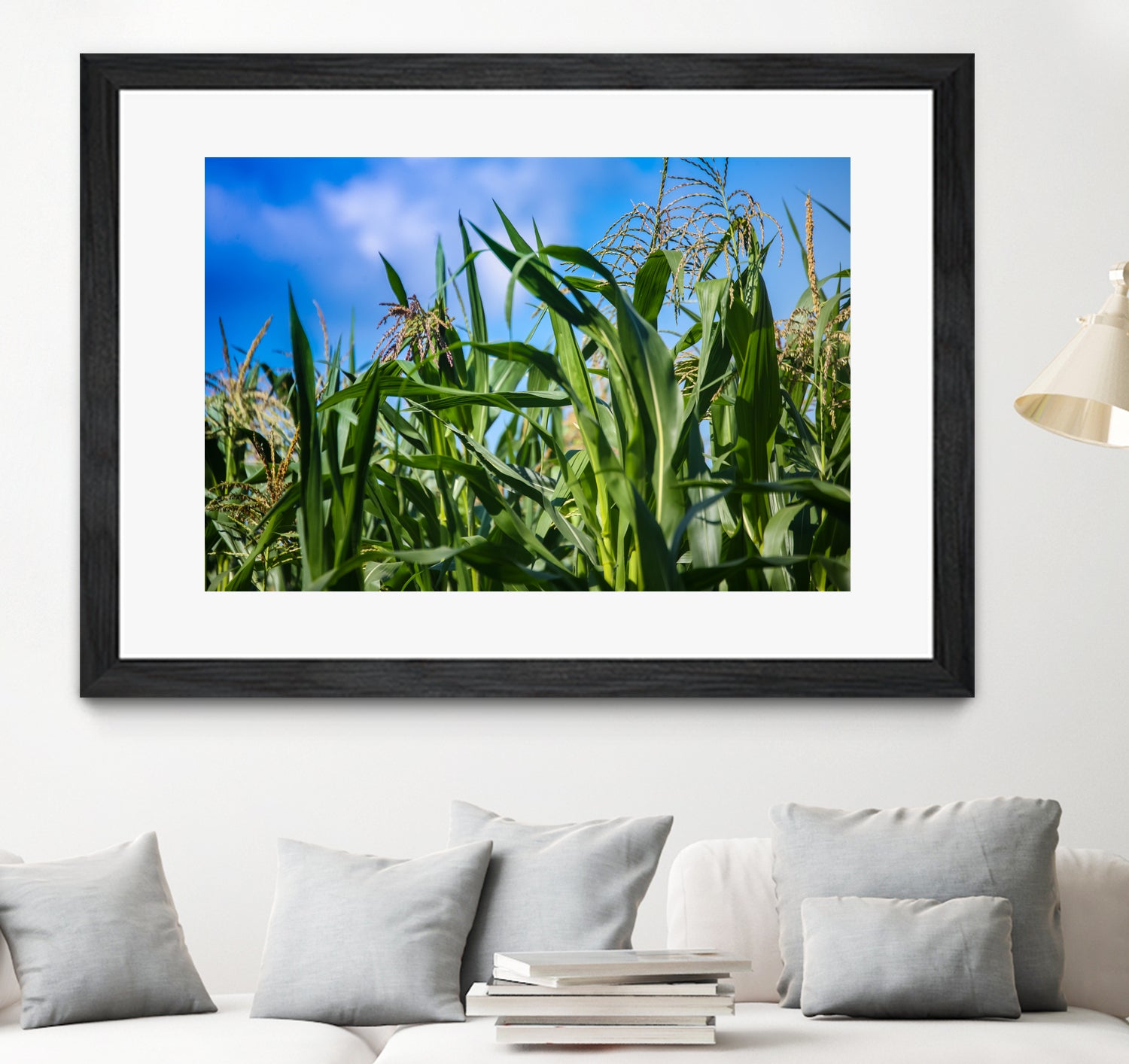 Corn Field Blue Sky Close-up by Anna Matveeva on GIANT ART - green photo illustration