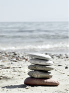 Pebble Balance On The Beach by IOANNA PAPANIKOLAOU on GIANT ART - gray photo illustration