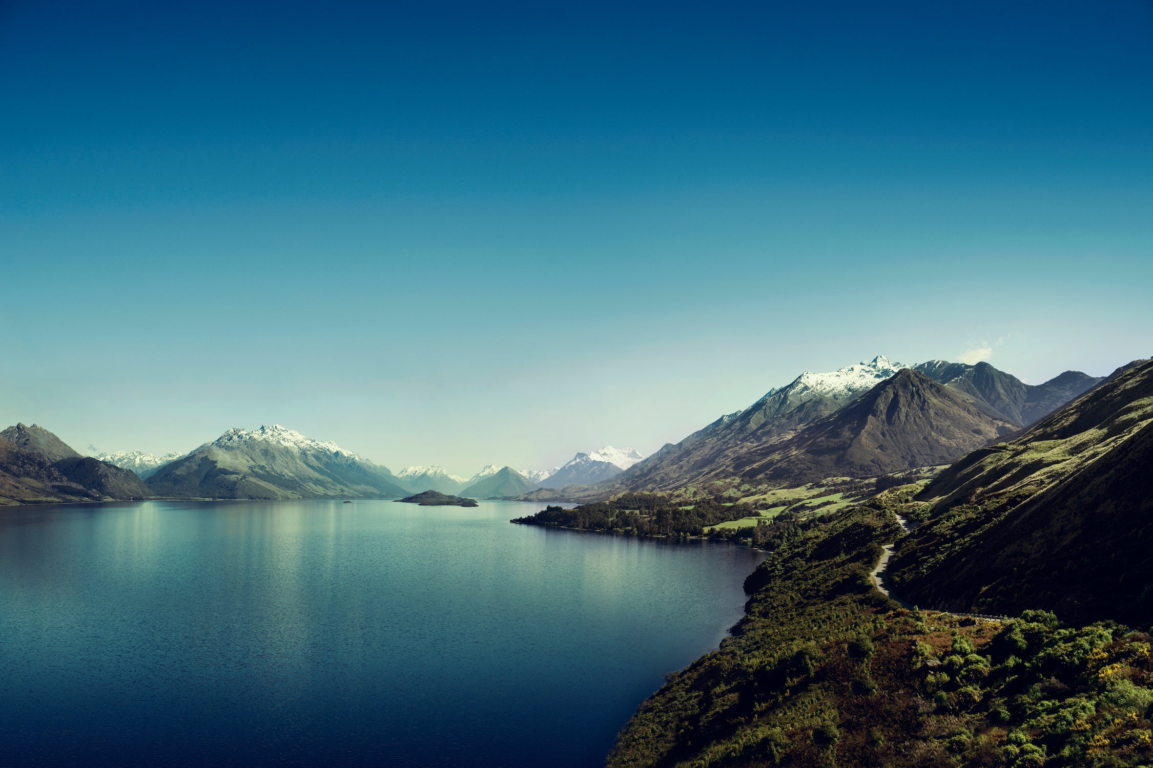 On my way to Glenorchy (Things happened to me) by José Manuel Ríos Valiente on GIANT ART - blue photo illustration