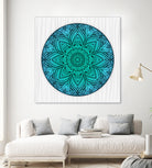 Mandala Aqua by Georgi Zhelyazkov on GIANT ART - blue vector illustration