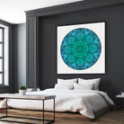 Mandala Aqua by Georgi Zhelyazkov on GIANT ART - blue vector illustration