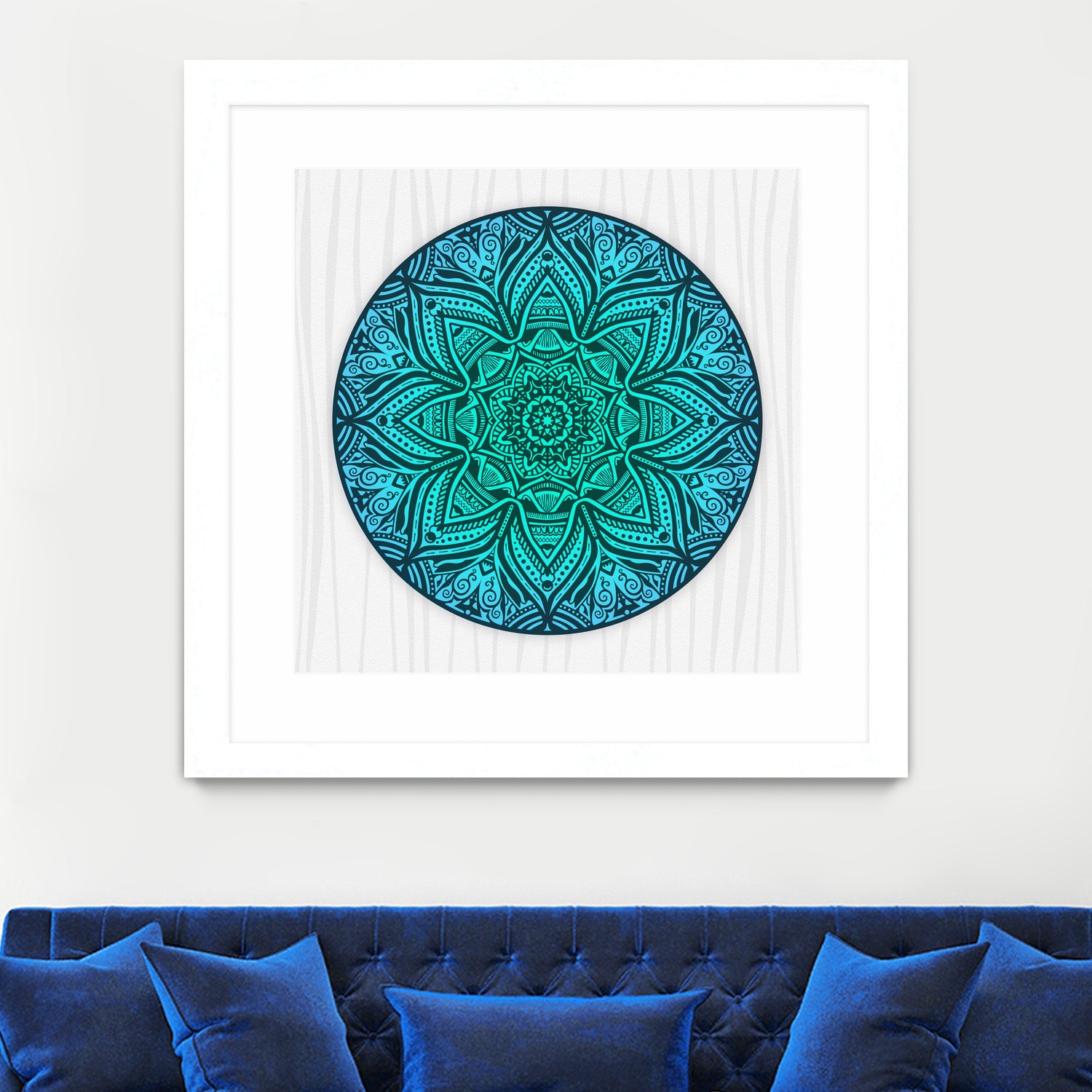 Mandala Aqua by Georgi Zhelyazkov on GIANT ART - blue vector illustration