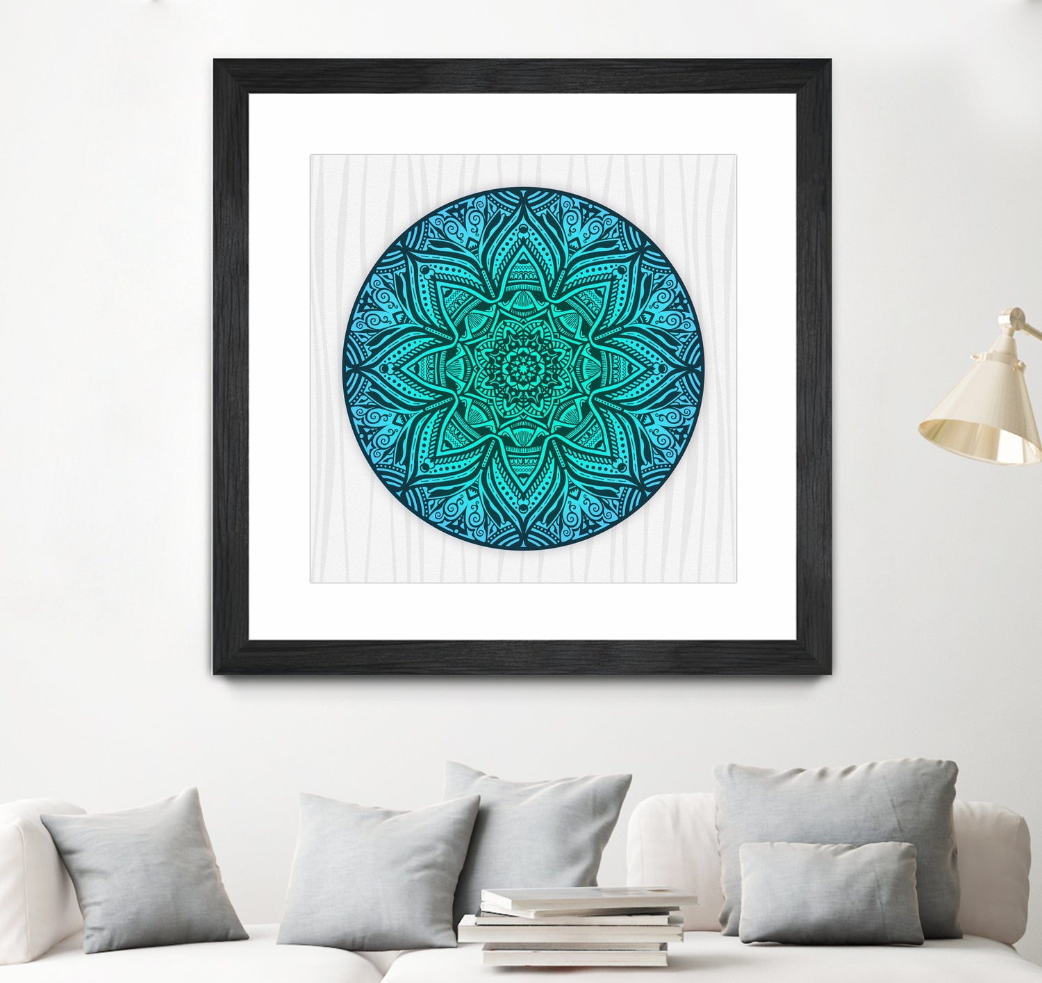 Mandala Aqua by Georgi Zhelyazkov on GIANT ART - blue vector illustration