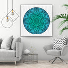 Mandala Aqua by Georgi Zhelyazkov on GIANT ART - blue vector illustration