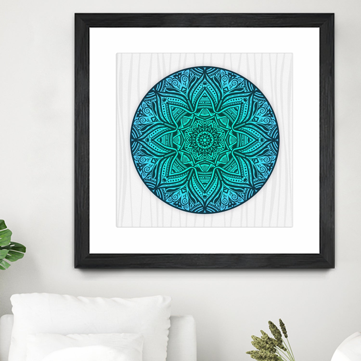 Mandala Aqua by Georgi Zhelyazkov on GIANT ART - blue vector illustration