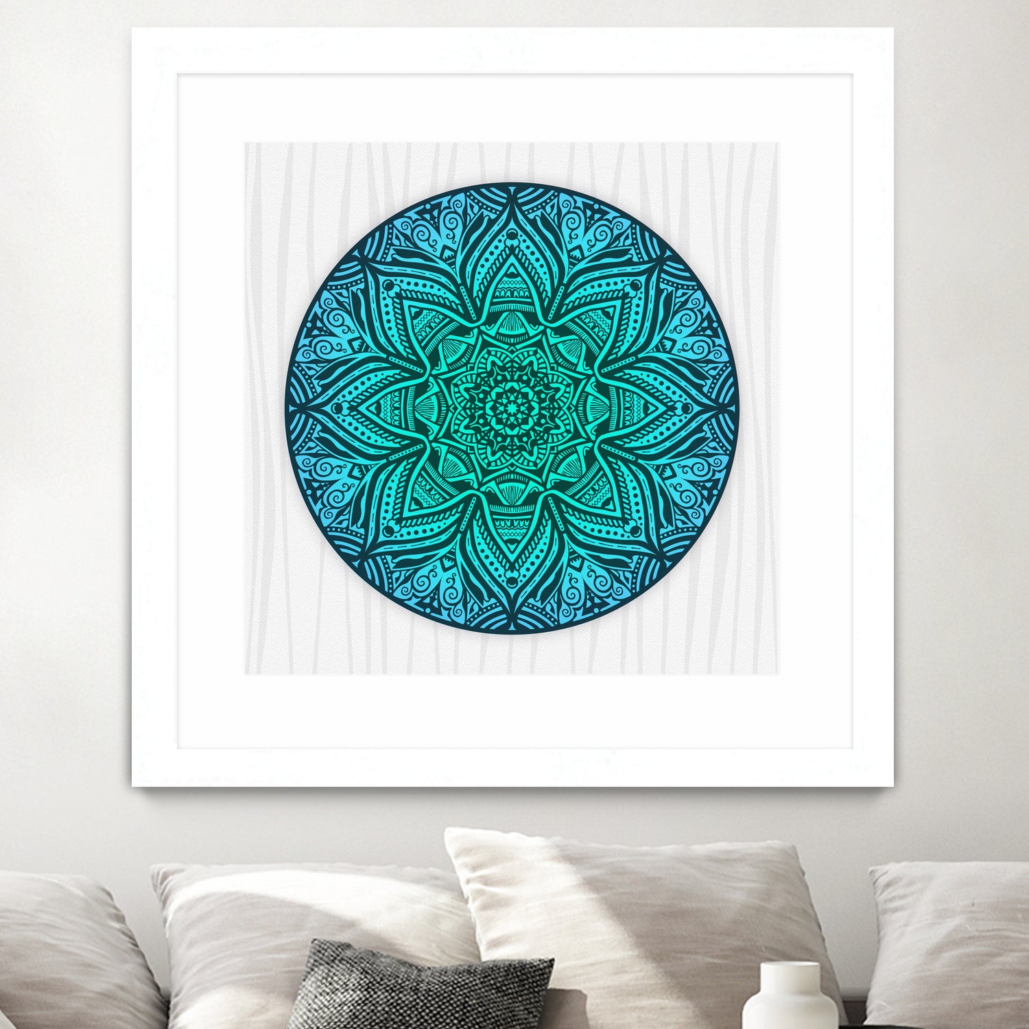 Mandala Aqua by Georgi Zhelyazkov on GIANT ART - blue vector illustration