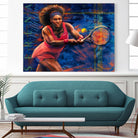 Serena Williams by Allan Burch on GIANT ART - blue digital painting