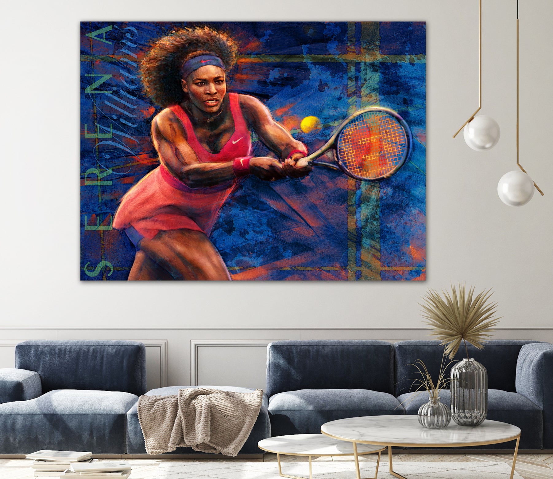 Serena Williams by Allan Burch on GIANT ART - blue digital painting