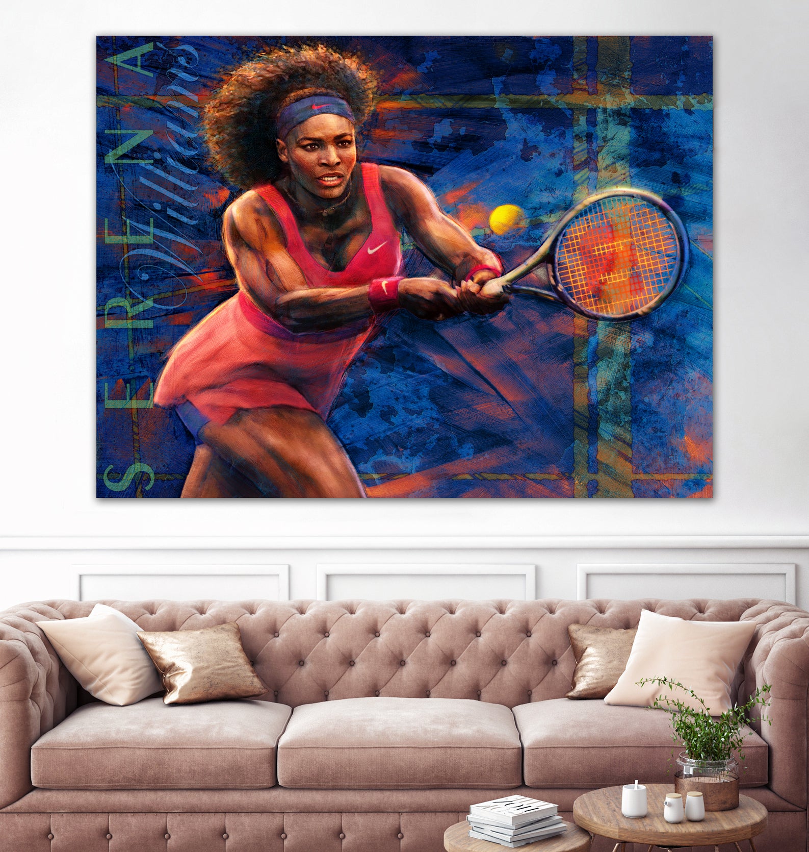 Serena Williams by Allan Burch on GIANT ART - blue digital painting