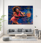 Serena Williams by Allan Burch on GIANT ART - blue digital painting