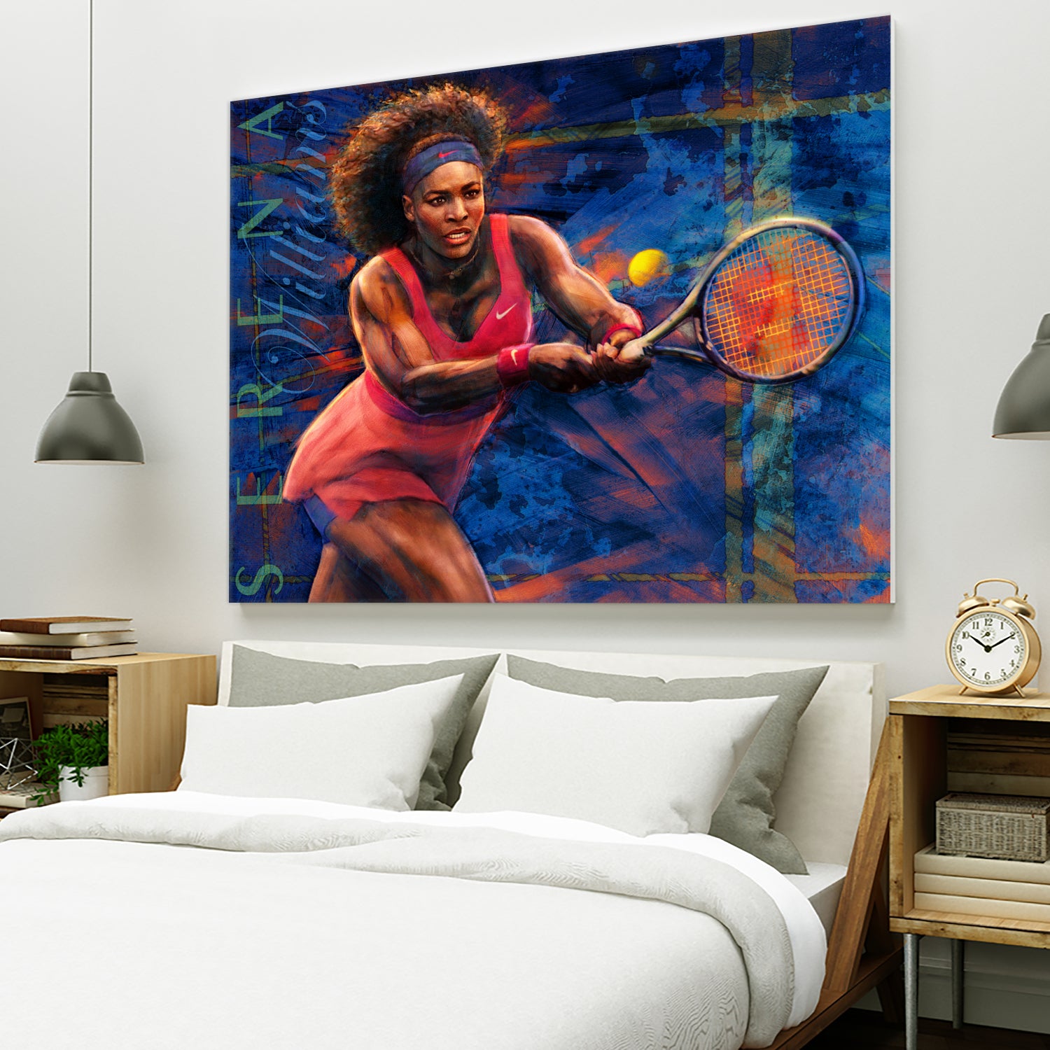 Serena Williams by Allan Burch on GIANT ART - blue digital painting