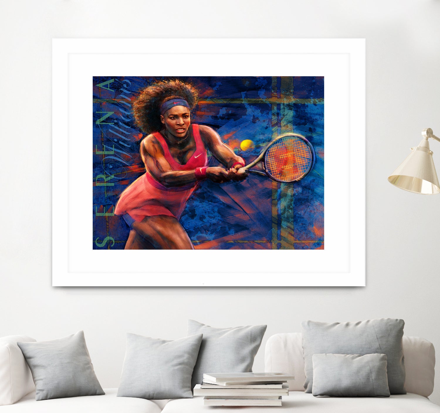 Serena Williams by Allan Burch on GIANT ART - blue digital painting