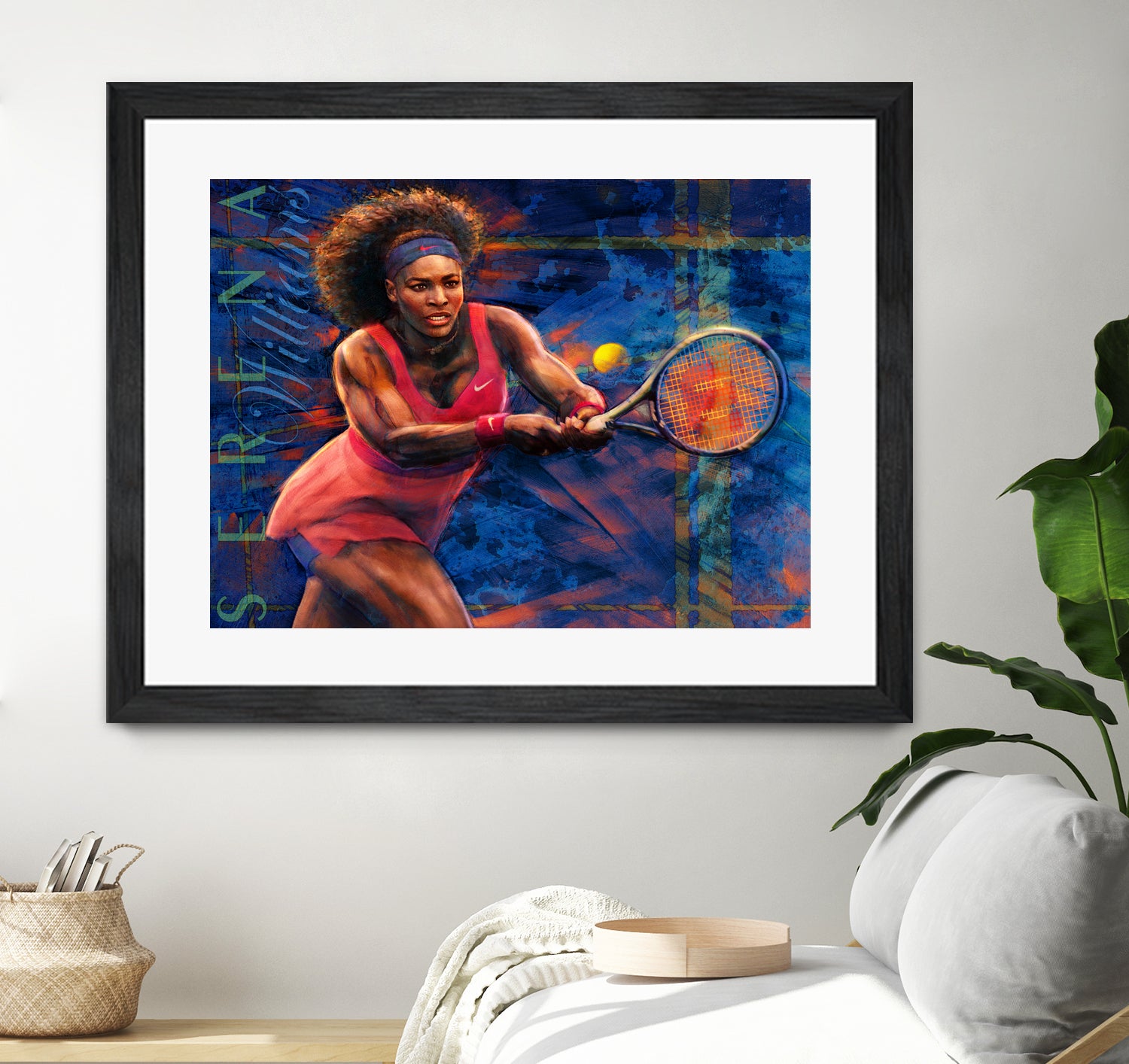 Serena Williams by Allan Burch on GIANT ART - blue digital painting