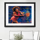 Serena Williams by Allan Burch on GIANT ART - blue digital painting