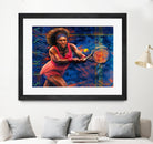 Serena Williams by Allan Burch on GIANT ART - blue digital painting