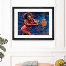 Serena Williams by Allan Burch on GIANT ART - blue digital painting