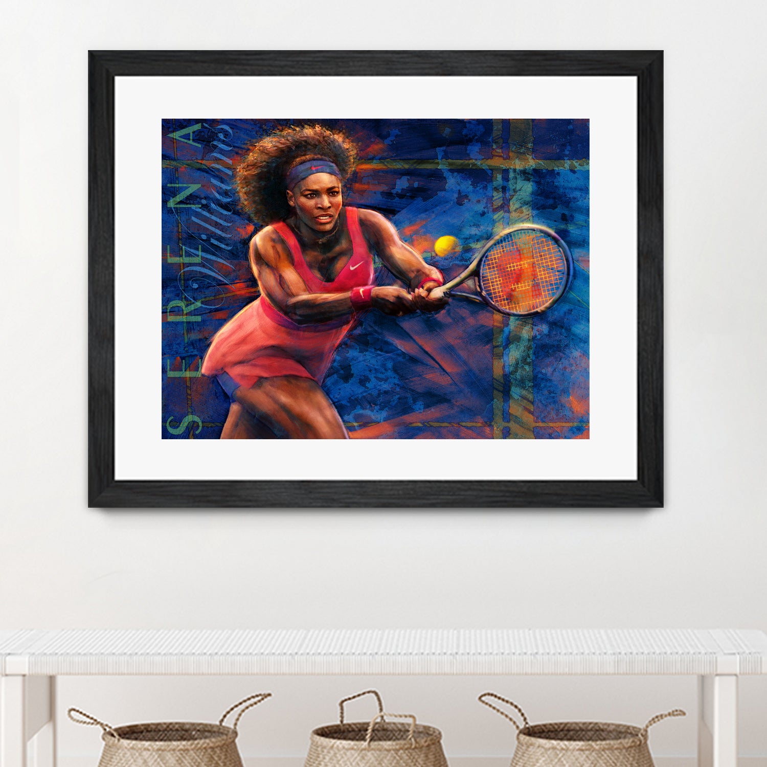 Serena Williams by Allan Burch on GIANT ART - blue digital painting