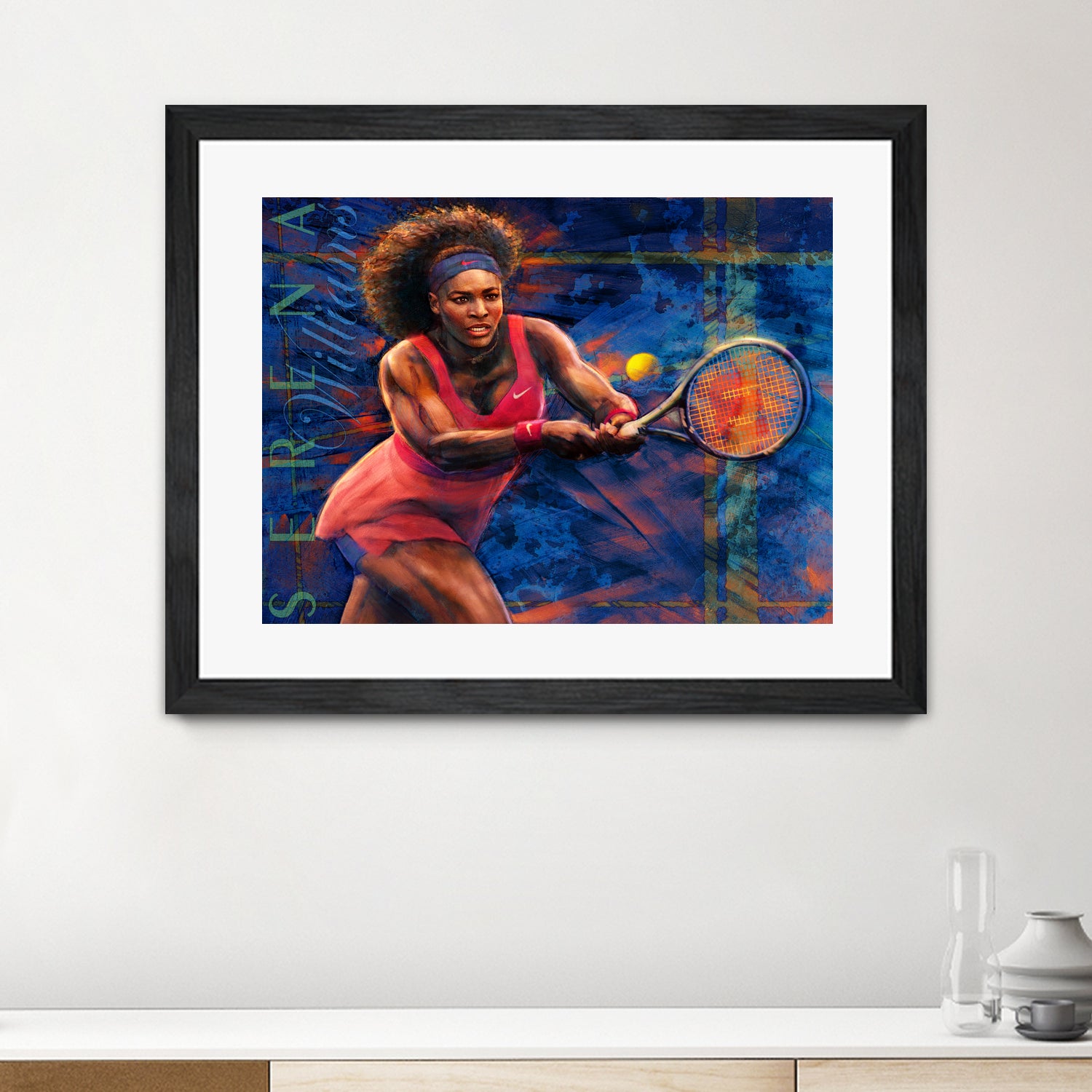 Serena Williams by Allan Burch on GIANT ART - blue digital painting