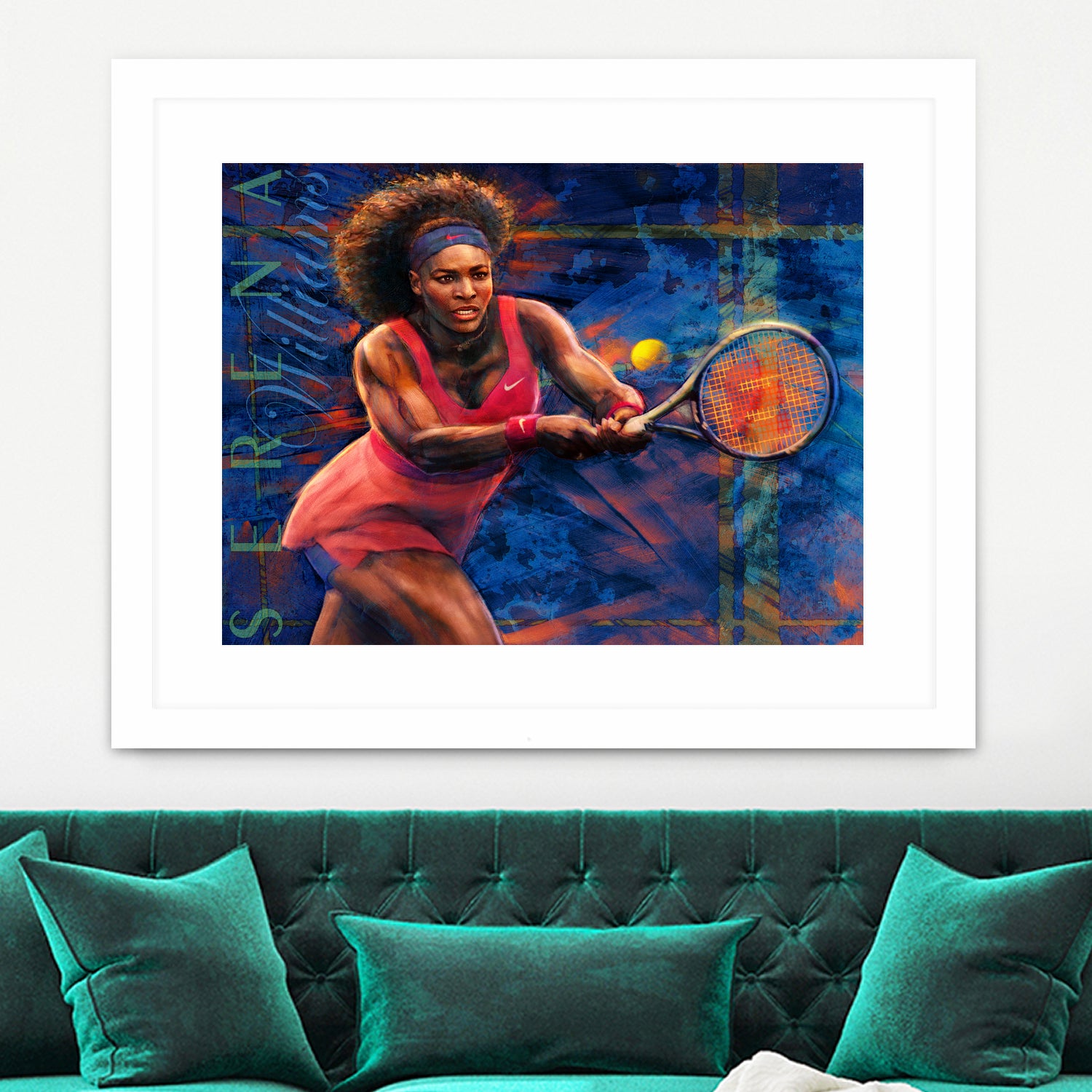 Serena Williams by Allan Burch on GIANT ART - blue digital painting