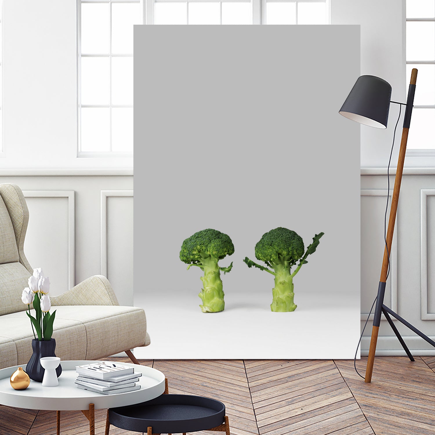 Arguing Broccolis by Anders Wasser on GIANT ART - gray photo illustration