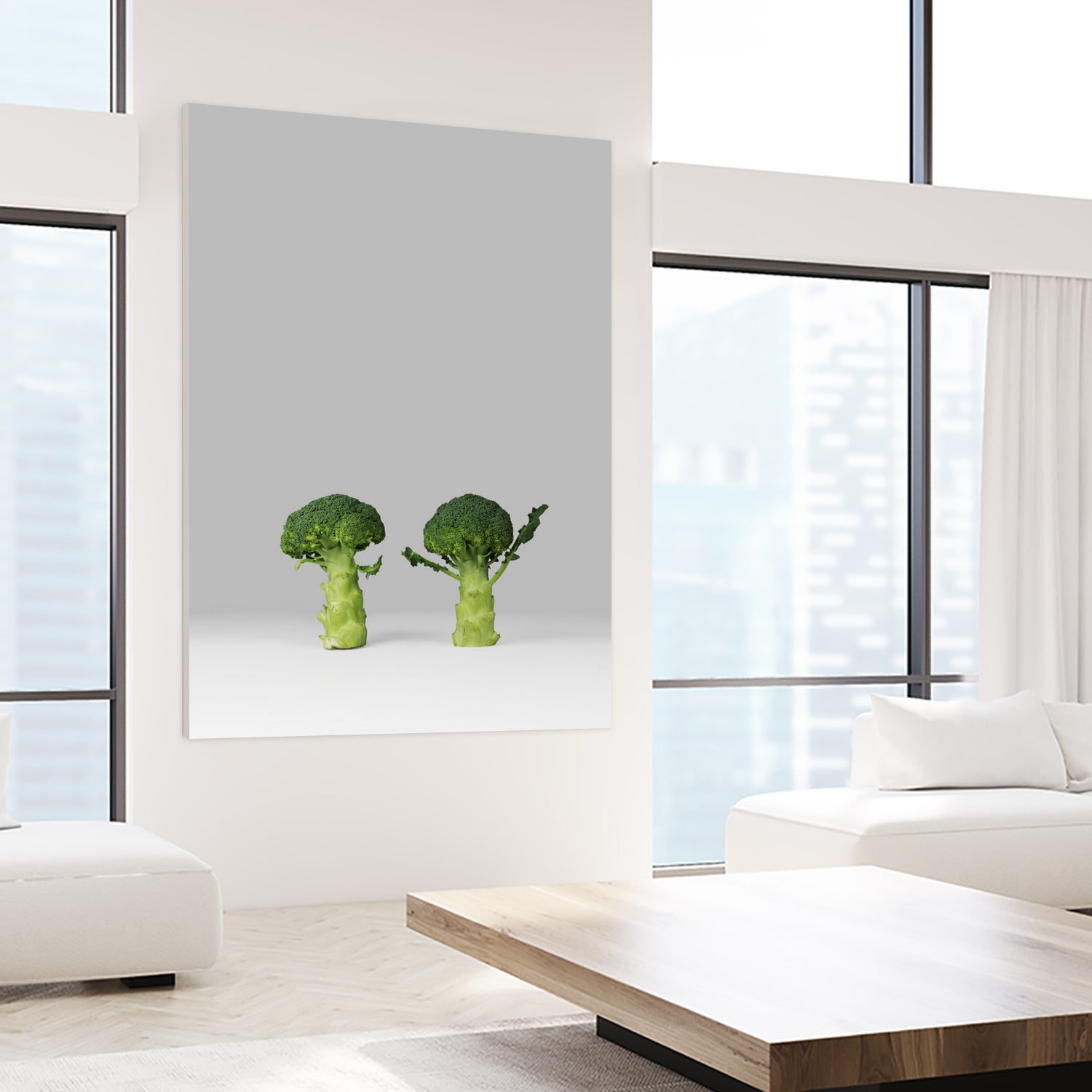 Arguing Broccolis by Anders Wasser on GIANT ART - gray photo illustration