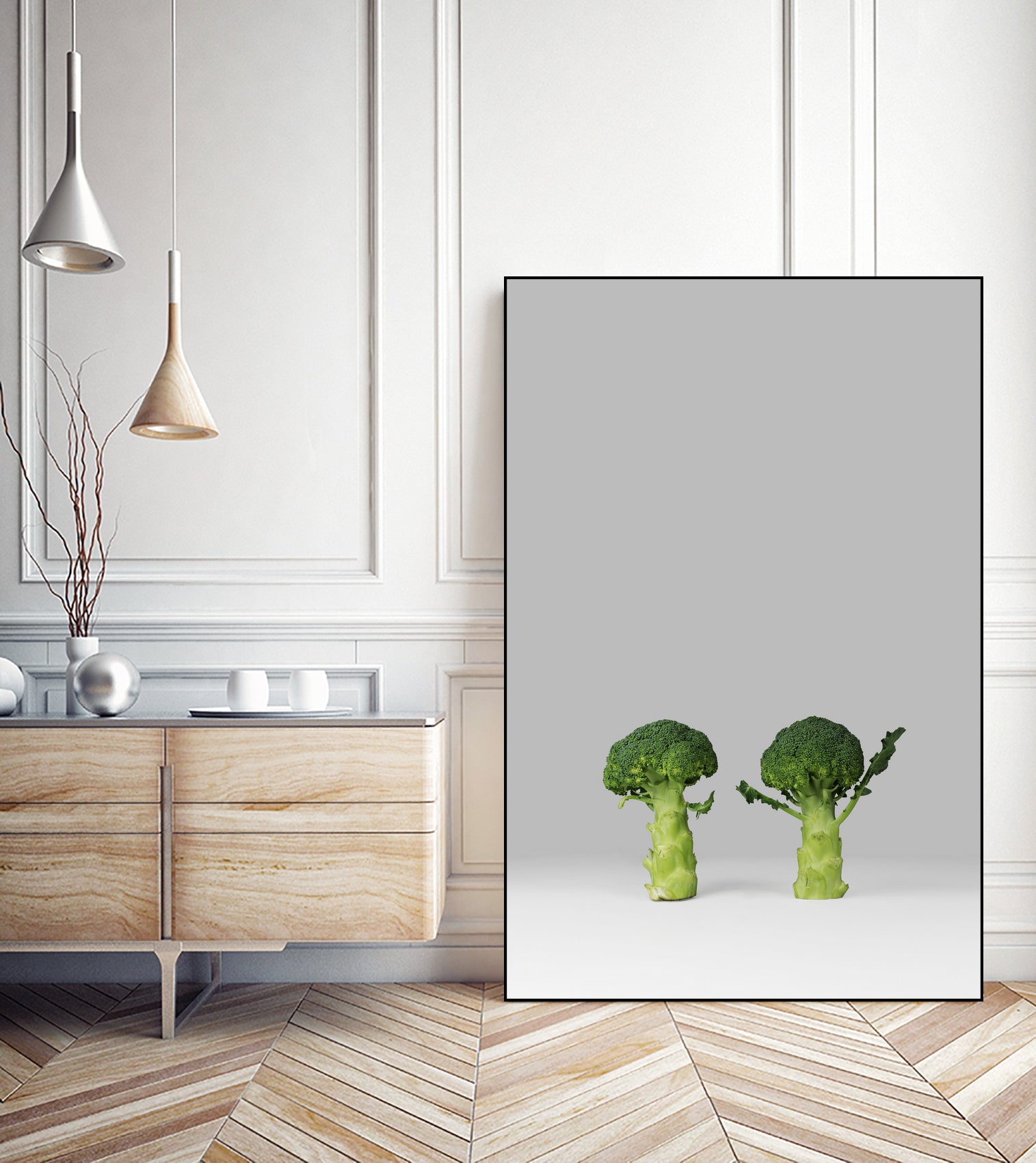 Arguing Broccolis by Anders Wasser on GIANT ART - gray photo illustration