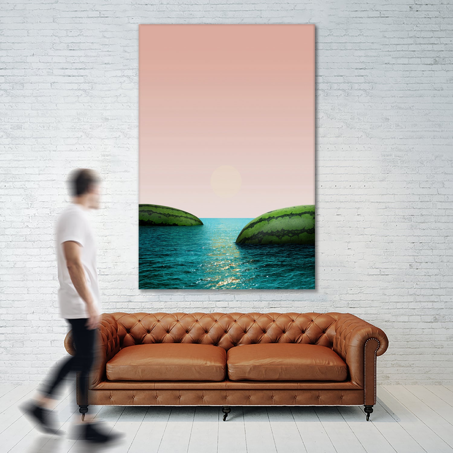 Melon Shore by Anders Wasser on GIANT ART - pink photo illustration