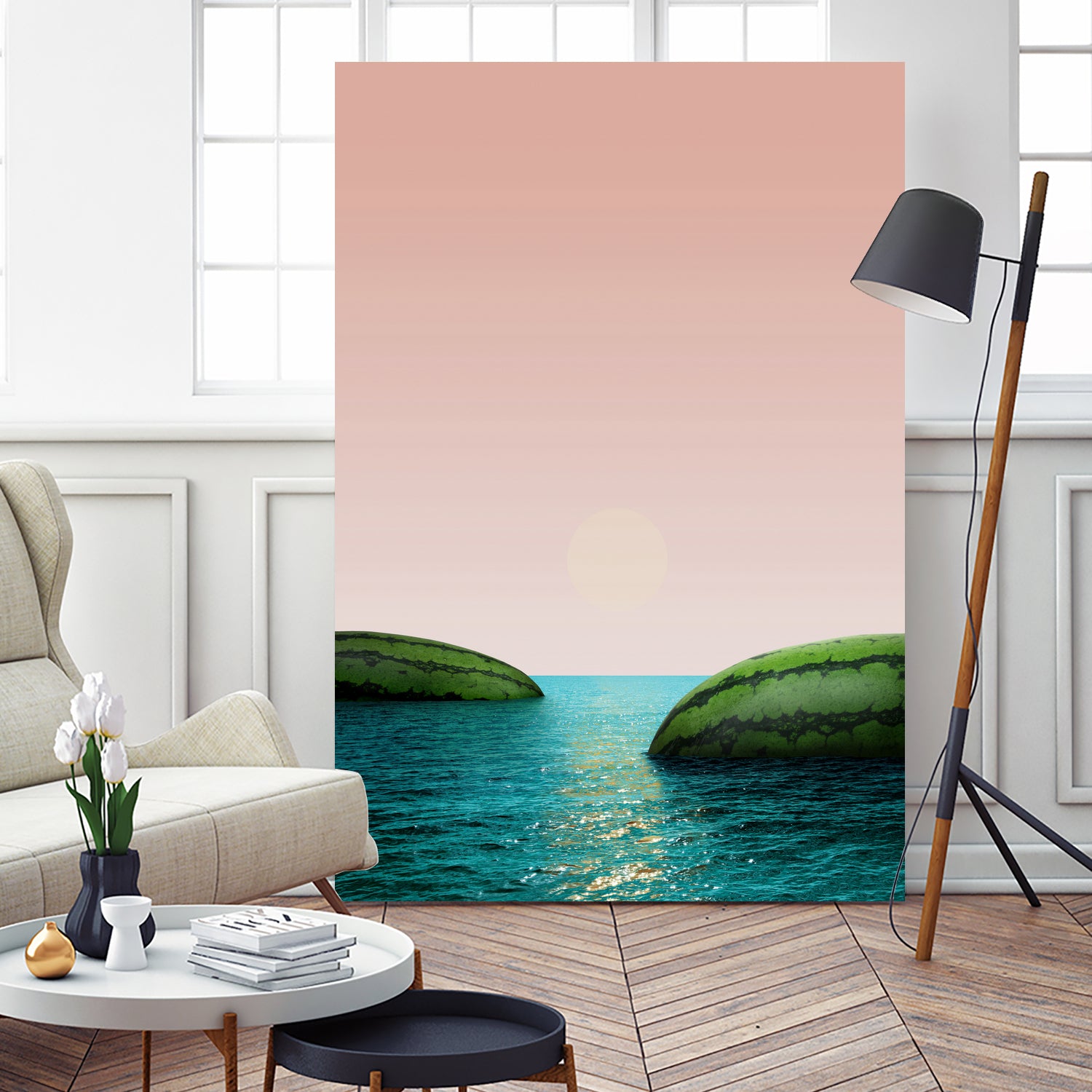 Melon Shore by Anders Wasser on GIANT ART - pink photo illustration