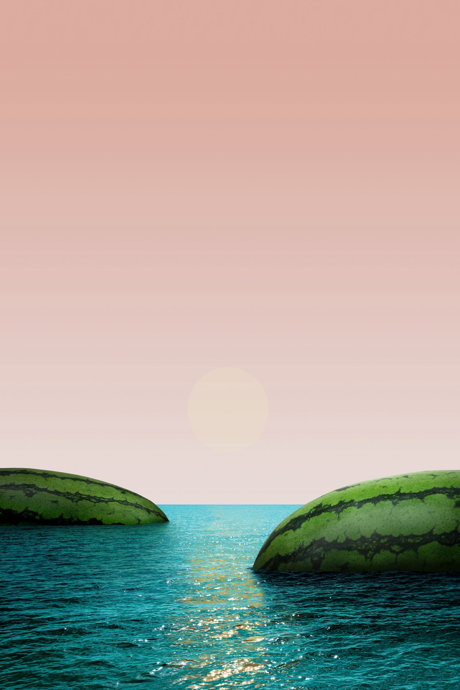 Melon Shore by Anders Wasser on GIANT ART - pink photo illustration