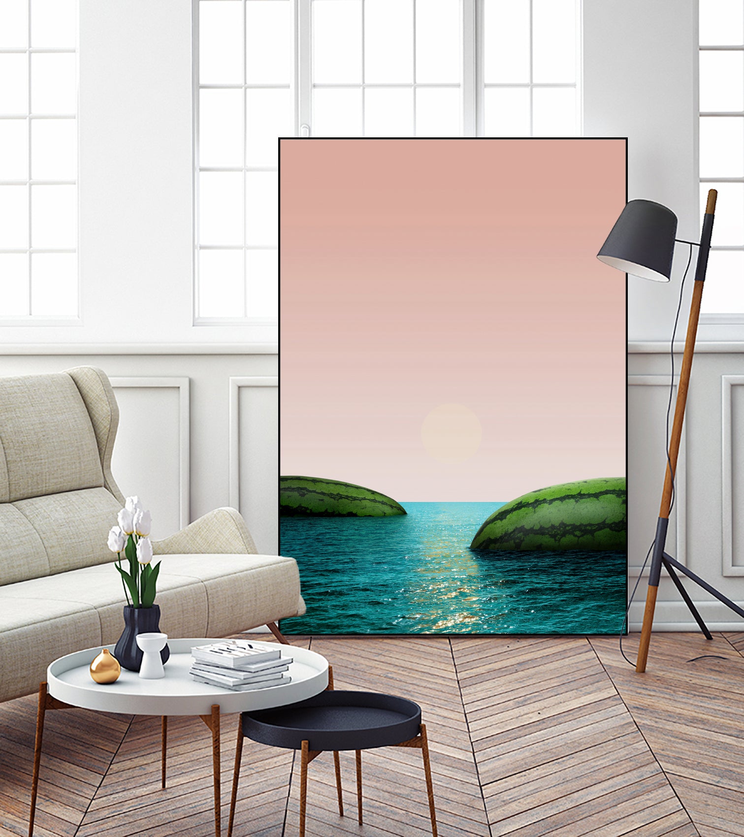 Melon Shore by Anders Wasser on GIANT ART - pink photo illustration