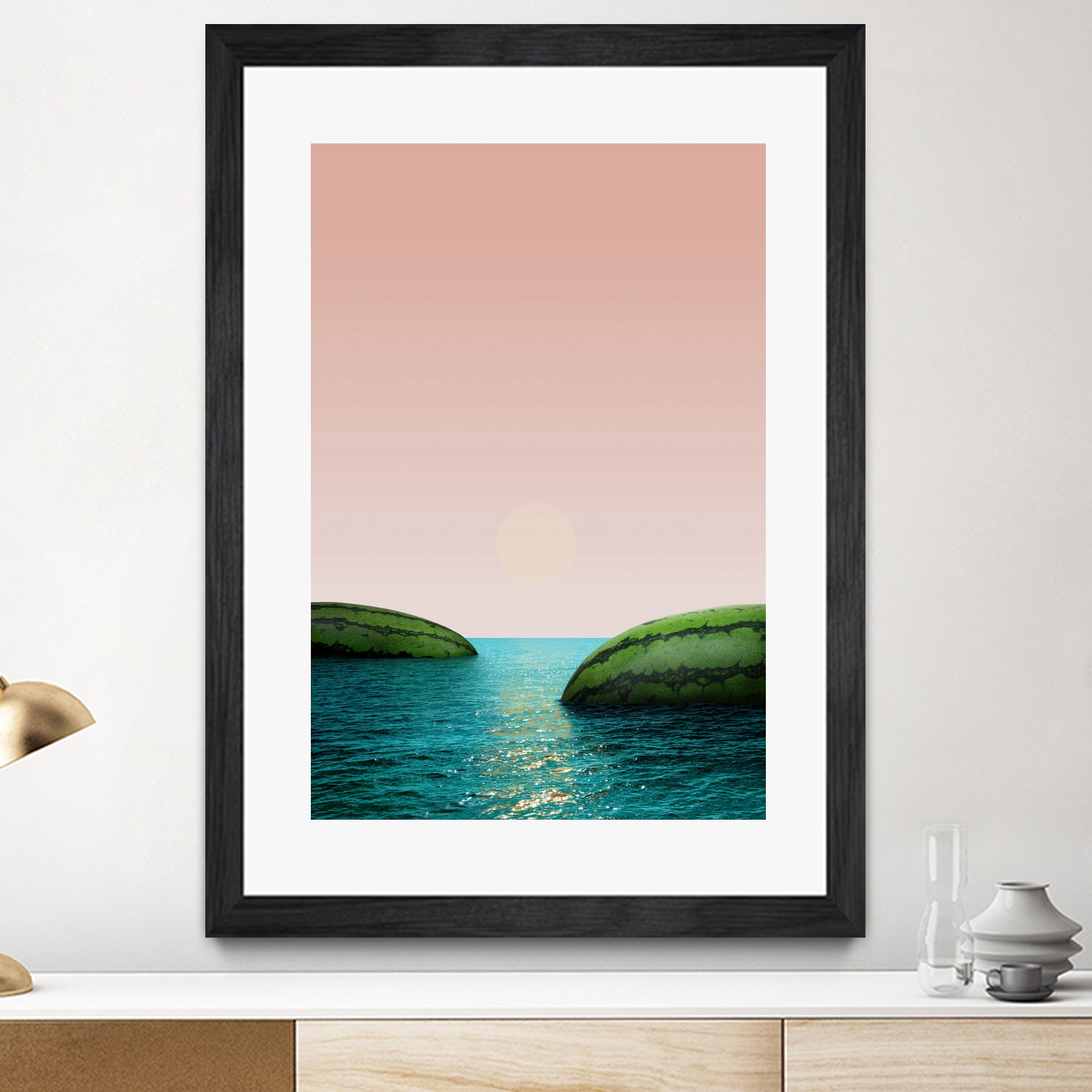 Melon Shore by Anders Wasser on GIANT ART - pink photo illustration