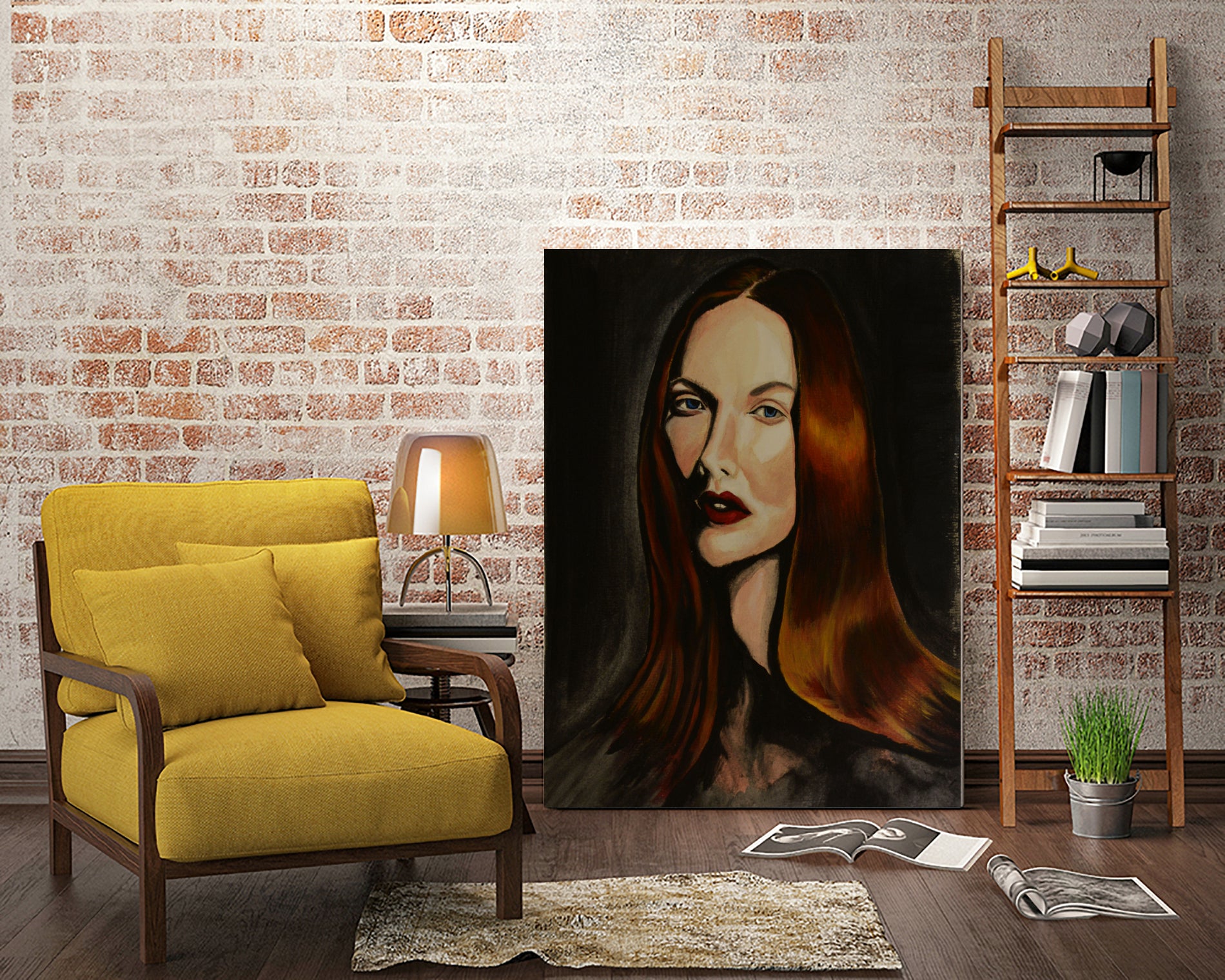 redhead woman by MENG LU on GIANT ART - red digital painting